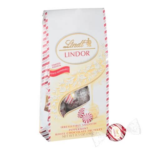 Lindt Lindor Holiday White Chocolate Candy Peppermint Truffles 1 Bag
