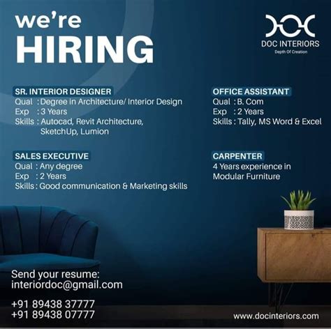 Interior Design Job Vacancy In Kochi 2022