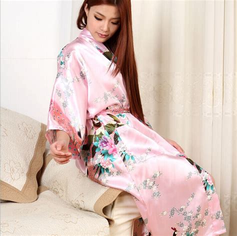 Colors Plus Size XL Womens Floral Sleepwear Satin Bridesmaid Nightgown Dress Japanese Kimono