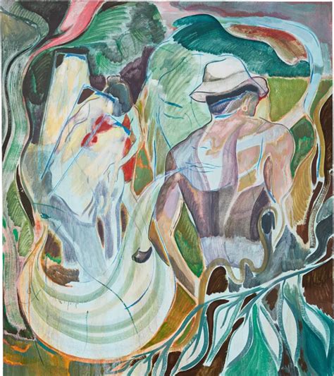 Michael Armitage The Conservationists 2015 Oil On Lubugo Bark Cloth