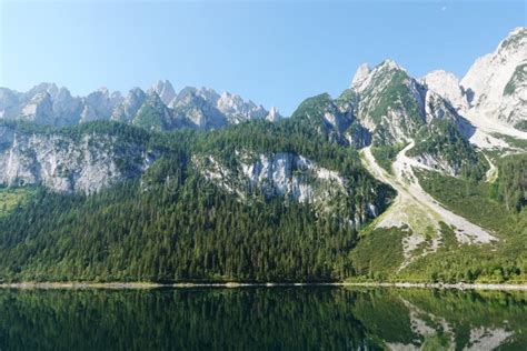 Vorderer Gosau Lake In The Austrian Alps Stock Image Image Of
