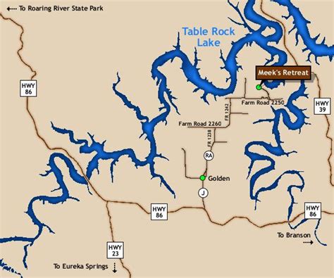 Table Rock Lake Map With Mile Markers Two Birds Home