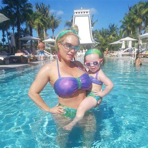 Coco Austin And Daughter Chanel Matching Mermaids Bikinis In The Bahamas