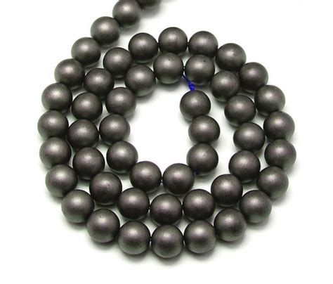Hematite Beads Matte Dark Grey 8mm Round Golden Age Beads
