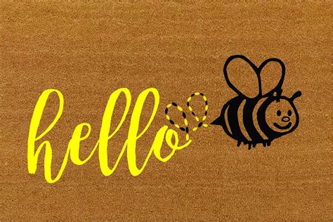 Hello Bee Doormat Bee Lover T Idea Honey Bee Doormat Etsy