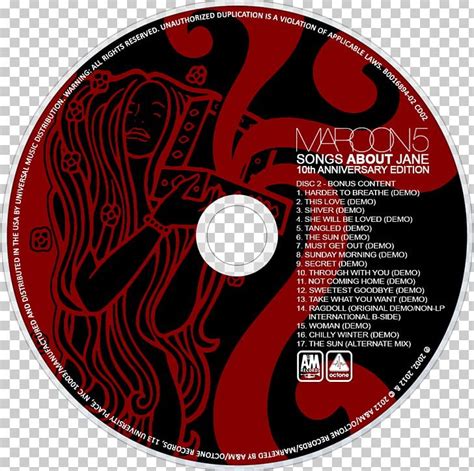Compact Disc Songs About Jane Maroon 5 Overexposed Album Png Clipart