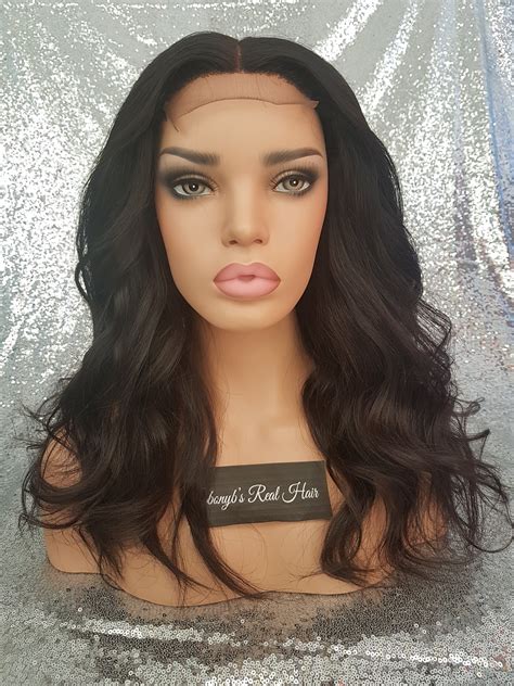 Emi Top Closure Wig Middle Part Human Hair Wigs Wig Making Etsy