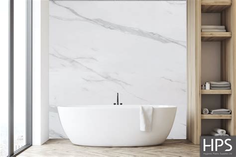 Large Matt Carrara Marble Shower Panel 2400 X 1000 X 10mm