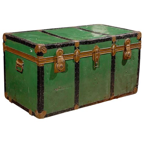 Metal Trunks, Old Trunks, Antique Metal, Antique And Modern, Antique
