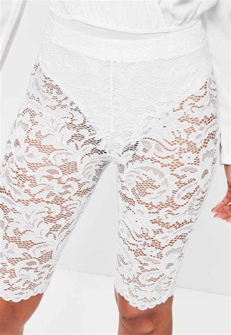 Lyst Missguided White Lace Cycling Shorts In White