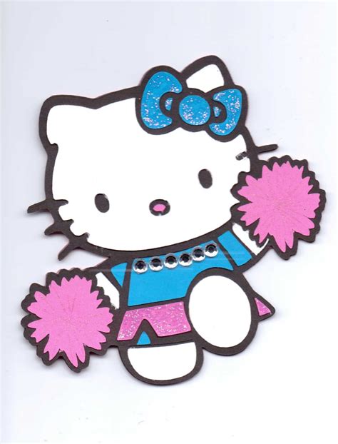 Paper Crafts With The Pink Armadillo Cheerleader Hello Kitty Shape Card