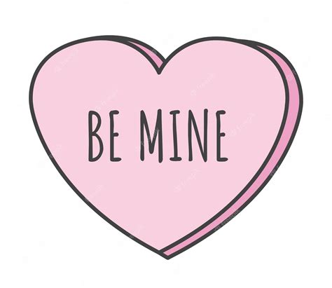 Be Mine Candy Elemento De Diseño Romántico Forma De Corazón Estilo