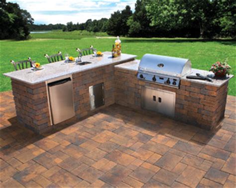 This one by romanek design studio is also ready for a good time with plenty of lighting and extra seating. Nicolock Outdoor Kitchen and Grill - Contemporary - Patio ...