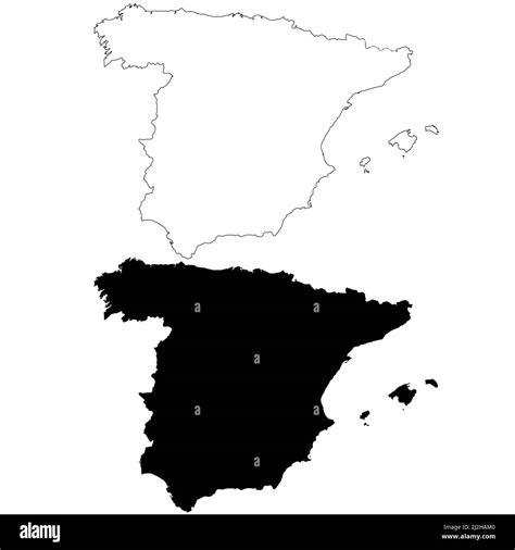 Mapa De España Sobre Fondo Blanco Símbolo De España Estilo Plano