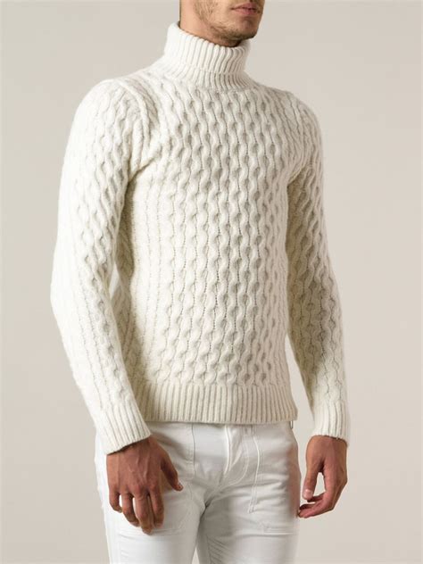 Мужской свитер крупной вязки с горлом 81 фото