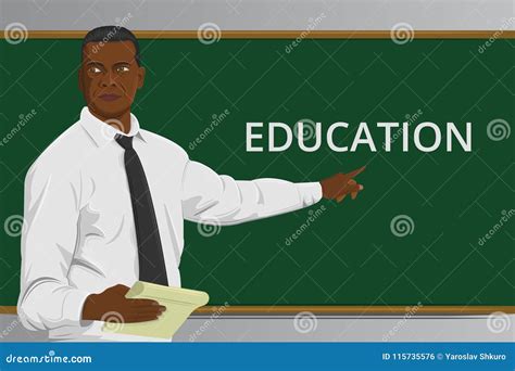 African Teacher Black Young Woman Professor Standing Cartoon Vector