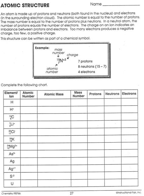 Al 3+ because it has 13 protons (+ charges) and only 10 electrons atomic structure revisited. Atomic Dimensions Worksheets