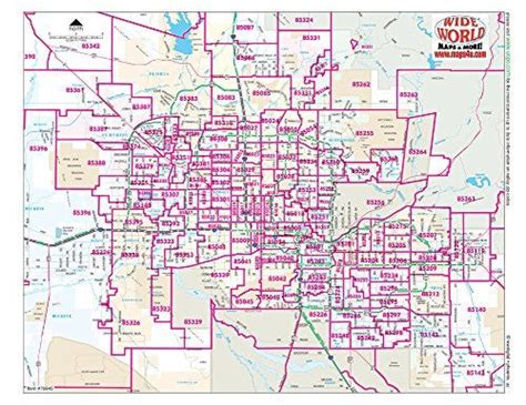 Metropolitan Phoenix Arterial Streets Zip Code Zones Notebook Map Gloss