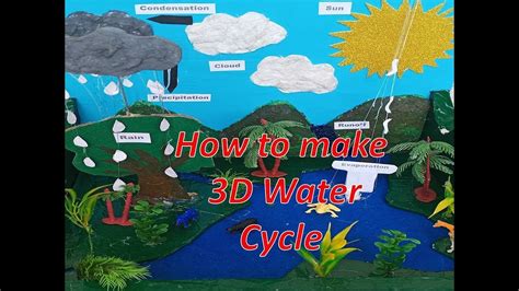 How To Make 3d Water Cycle Water Cycle Model School Project For