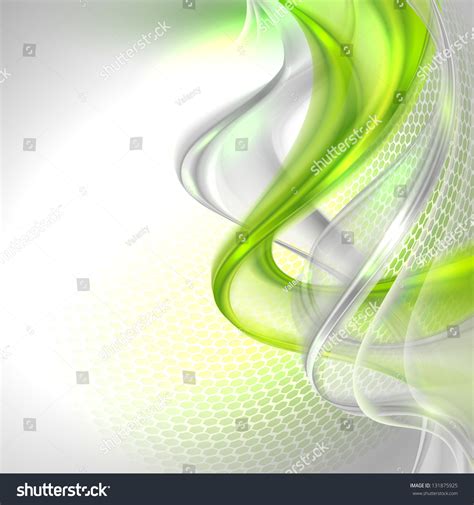 Abstract Gray Waving Background Green Element Stock Vector Royalty