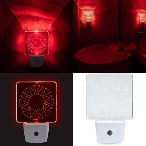 Red Led Night Light For Bedrooms Bathrooms Package Of 2 Biorhythm