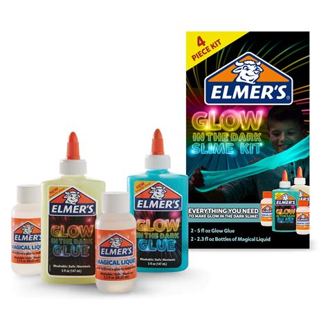 Elmers Glow In The Dark Slime Kit Glow In The Dark Glue Assorted