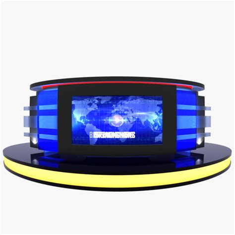 Virtual Tv Studio News Desk 12 3d Model Flatpyramid