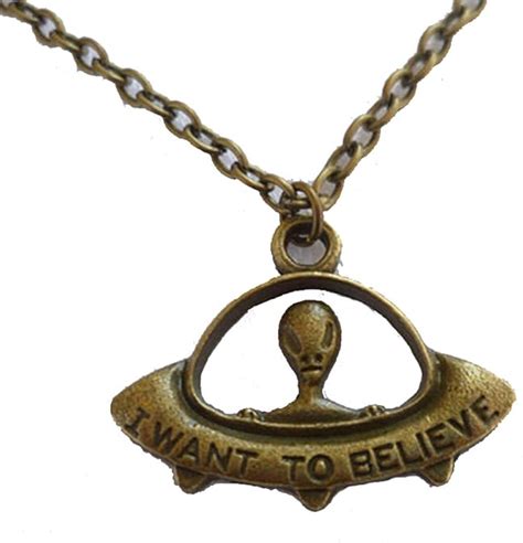 Alien Necklace Ufo Necklace Space Jewellery I Want To Believe Spaceship Necklace