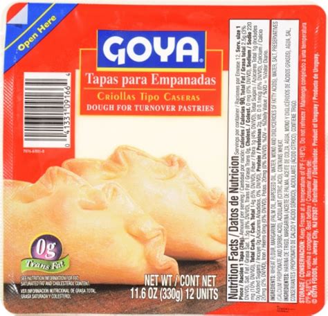 Goya Empanada Pastry Dough 12 Ct 116 Oz Kroger