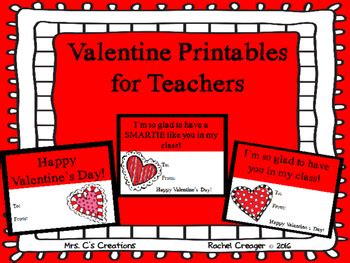 Free printable farewell card for coworker. Valentine Cards for Teachers by Mrs C's Creations | TpT