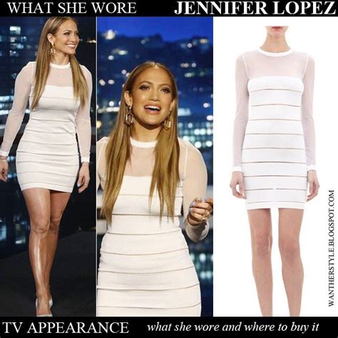 What She Wore Jennifer Lopez In White Mini Dress With Sheer Panels On Jimmy Kimmel Live April