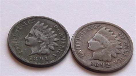 1891 And 1892 Indian Head Pennies Youtube