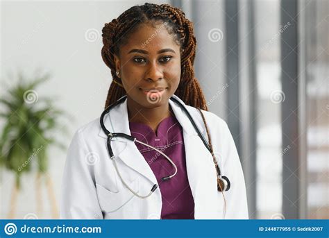 Beautiful African American Nurse With Arms Folded Stock Image Image