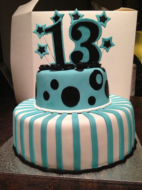 Tealwhiteblack 13th Birthday Cake Eliz Bday Ideas Pinterest