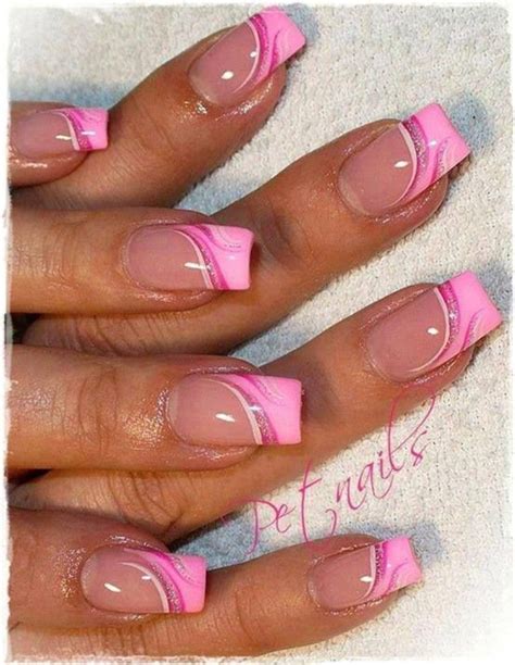 Pin By Nadin Mur On Nails Pink French Nails French Acrylic Nails Manicures Designs