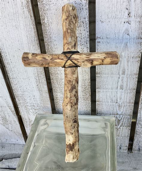 Wood And Wire Cross Rustic Cross Made From Driftwood And Black Etsy