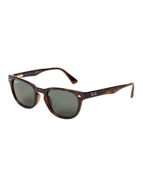 Ray Ban Rb4140 Tortoiseshell Look Polarized Wayfarer Sunglasses In Brown For Men Lyst