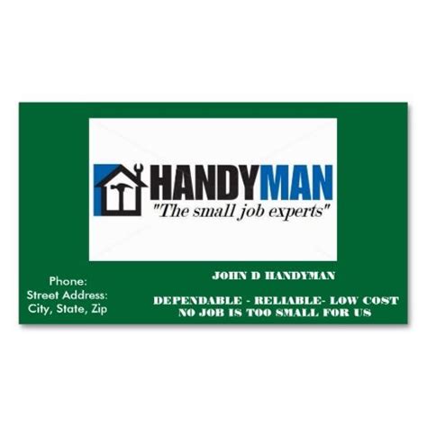 Even before you start your handyman business it is a good idea to get business cards made. HANDYMAN BUSINESS CARD | Zazzle.com | Handyman business, Handyman, Business cards