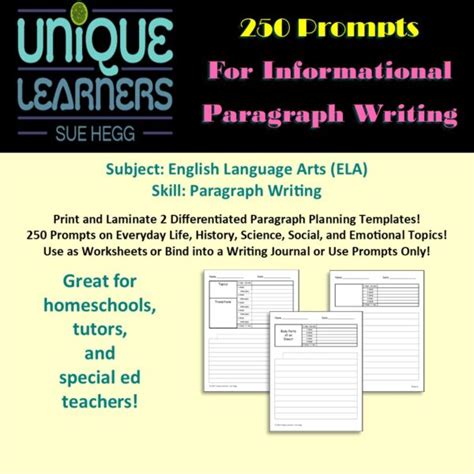 250 Writing Prompts Informational Paragraphs
