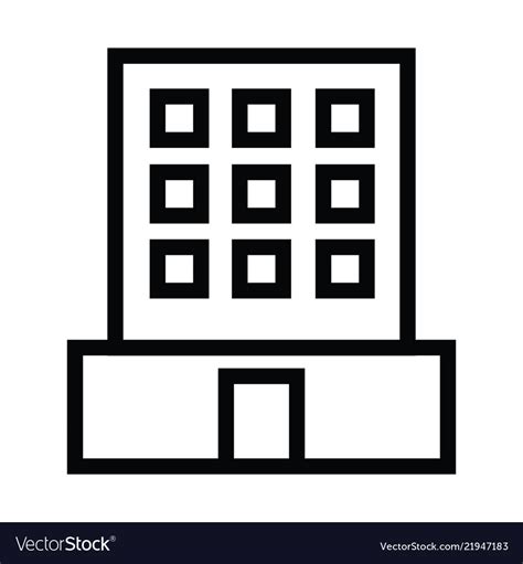 Office Building Icon With Outline Style Royalty Free Vector 98f