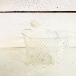 Vintage Hazel Atlas Chevron Pattern Dispenser Creamer Clear Etsy