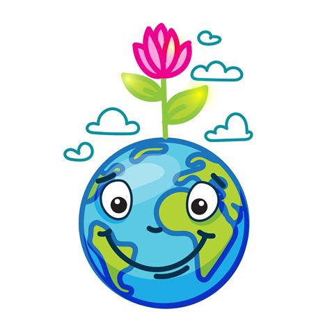 Smiling Globe Earth In Cartoon Doodle 557982 Vector Art At Vecteezy