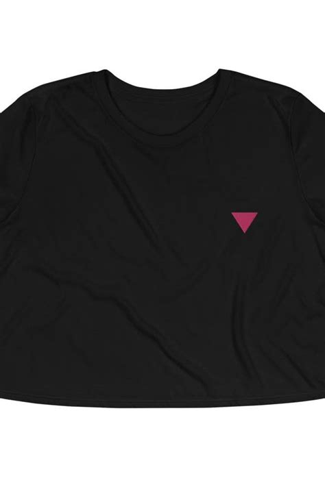 Pink Triangle Embroidered Crop Top Shopperboard