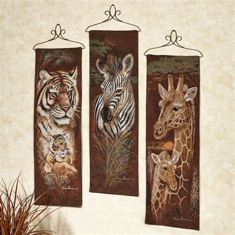 Safari Animal Wall Tapestry Panel Set