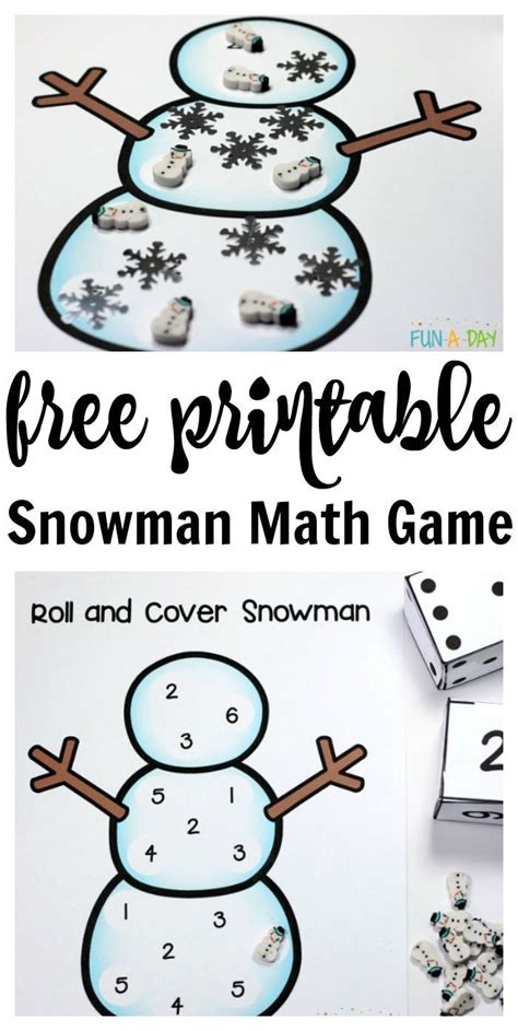 Free Printable Snowman Number Game For Kids Snow Math Activities