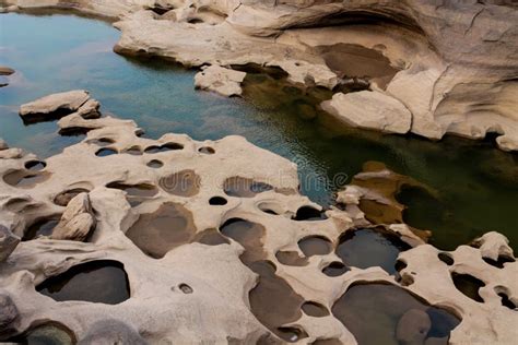 Sam Phan Bok Canyon Of Mae Khong River Stock Image Image Of Limestone