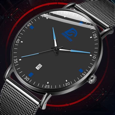 Dijanes Fashion Mens Business Minimalist Black Watches Luxury Ultra