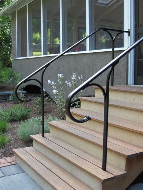 Scroll wrought iron handrail railing with 47 reviews. 30+ Black Wrought Iron Stairs Railing Design Ideas ...