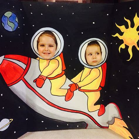 Hand Painted Astronaut Photo Back Drop For Kids Party Baby Boy 1st