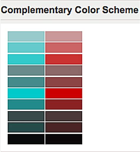 The Color Scheme For Complementary Colors